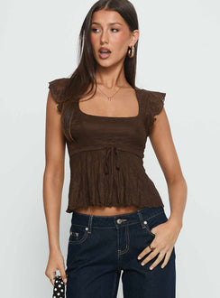 Auroraah Frill Top Chocolate