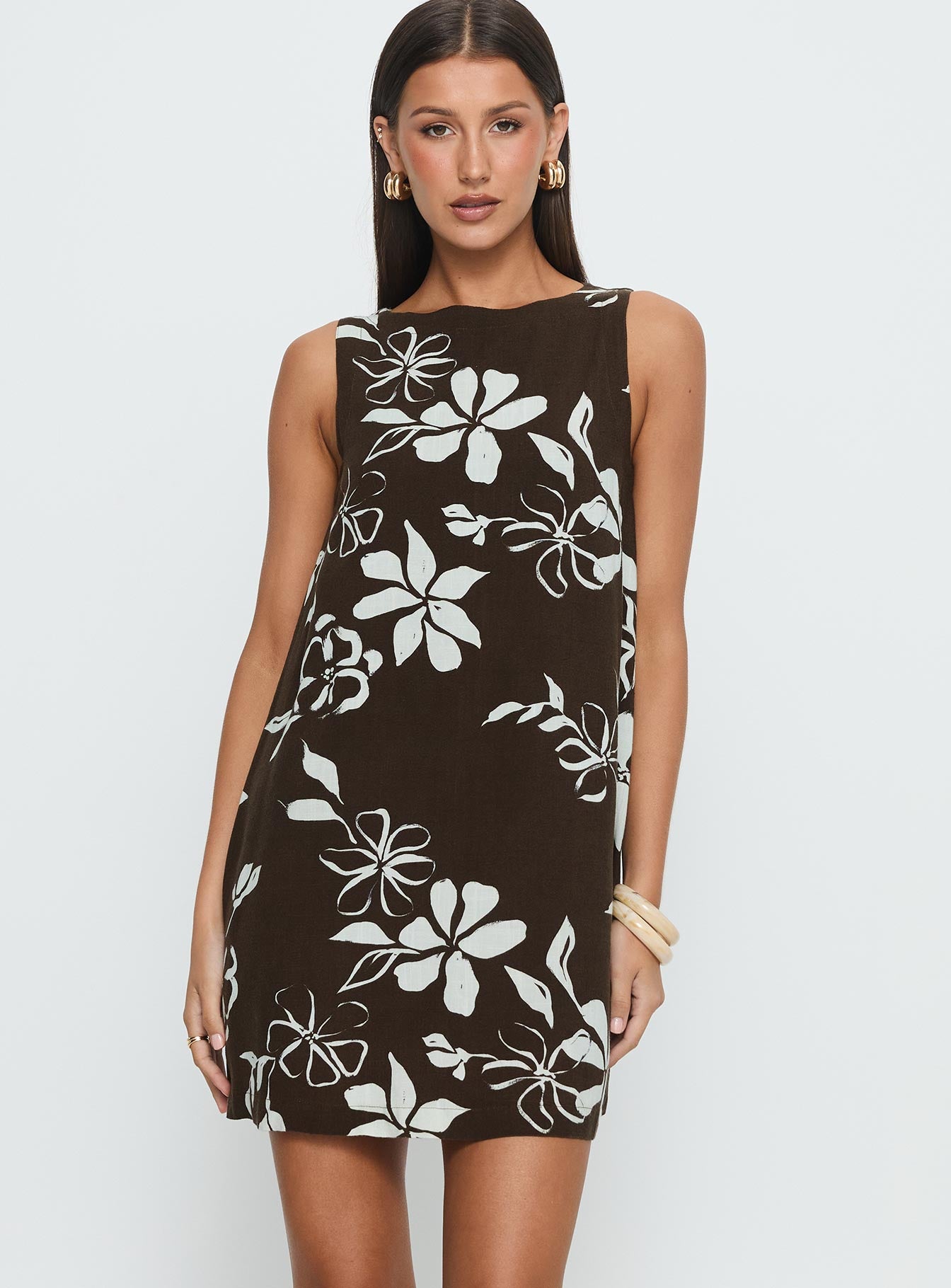 princess polly brown floral dress Marilyn Mini Dress Brown / Floral