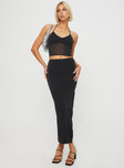 Matching glittery set Halter neck top, tie fastening Low rise maxi skirt, high leg slit Good stretch, partially lined