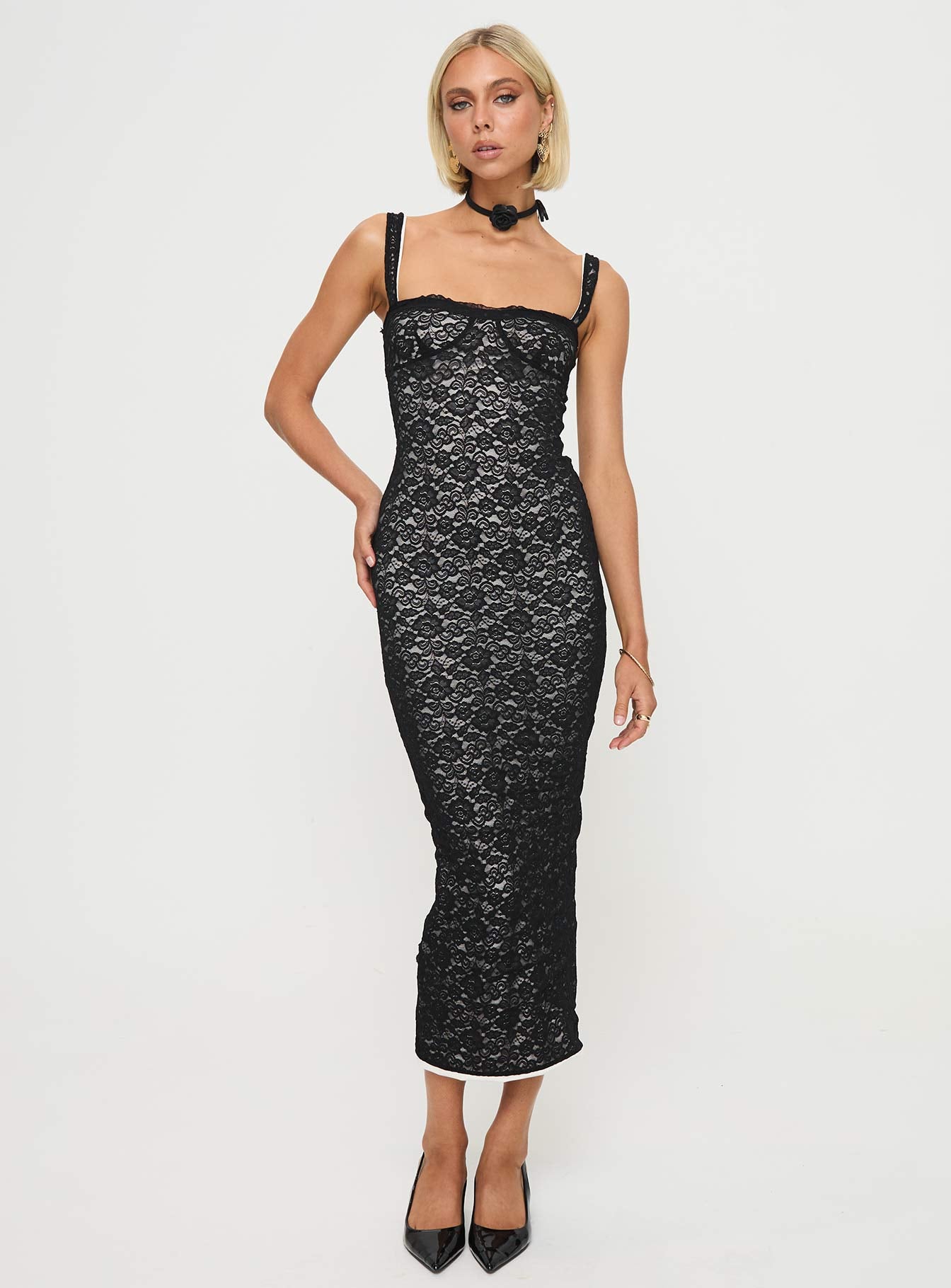 Fire away maxi dress black