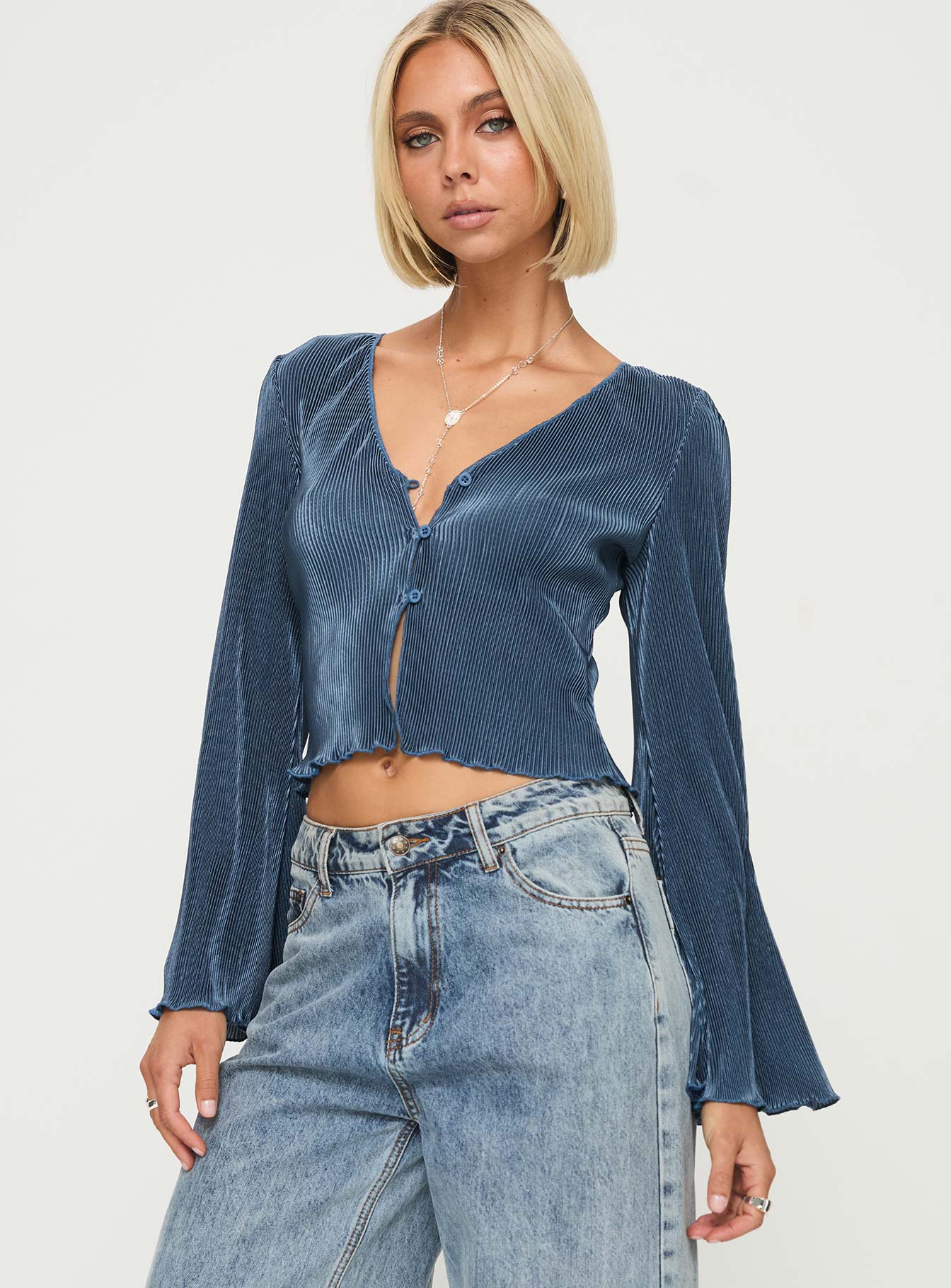 Collis long sleeve top blue