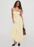 Pearle Shirred Maxi Dress Cream Floral