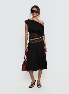 Marienna Lace Midi Skirt Black