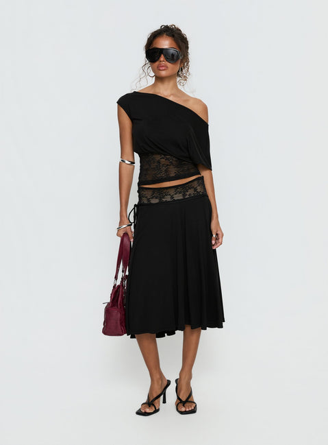 Marienna Lace Midi Skirt Black