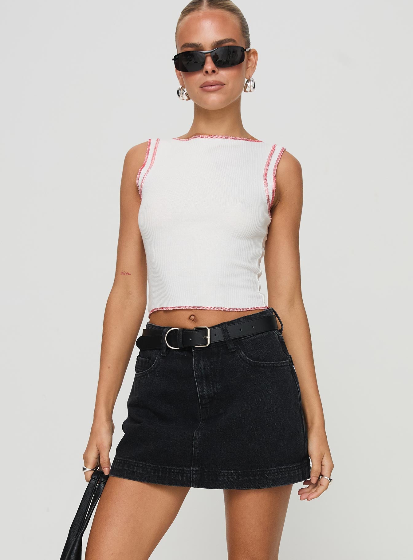 Gazelle denim skort washed black