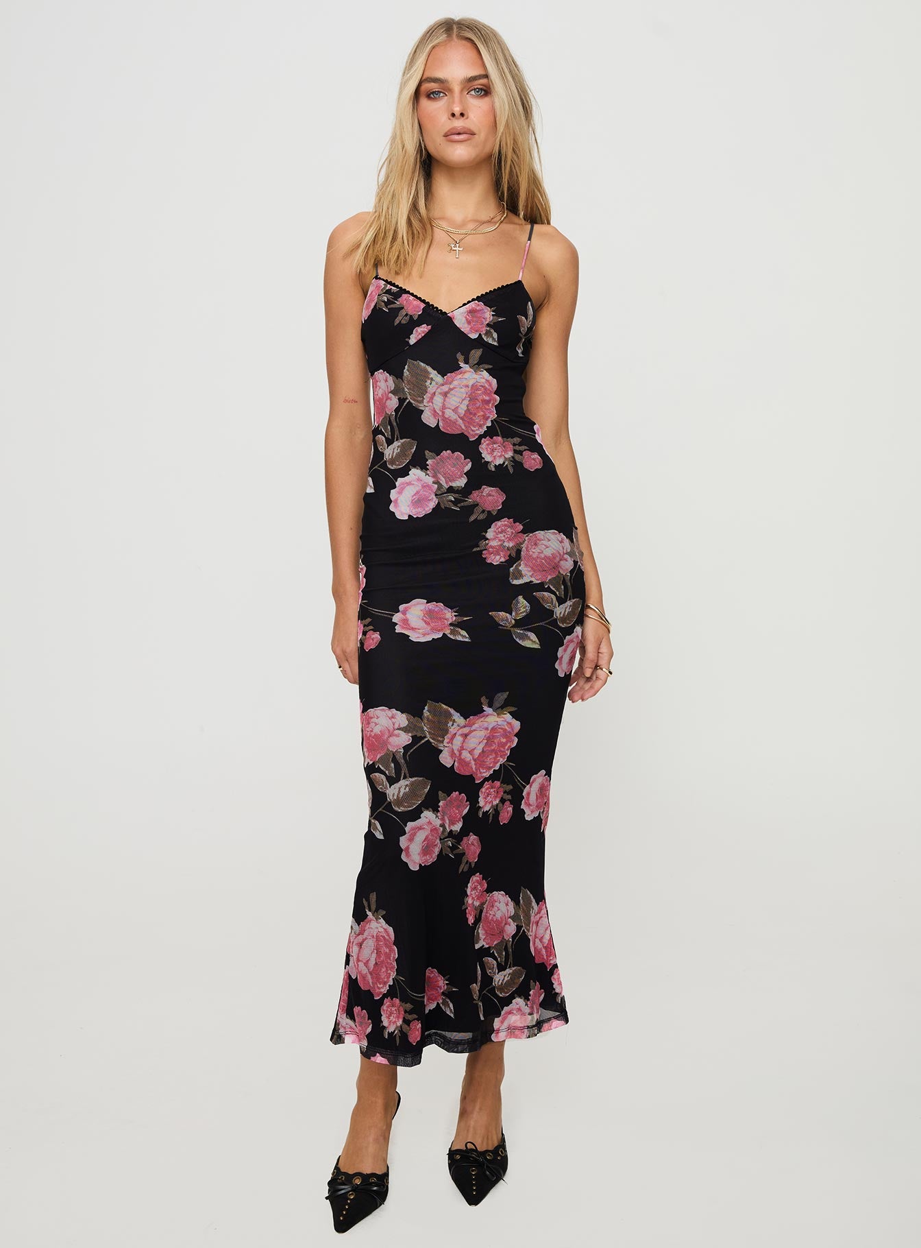 Manolis maxi dress black / floral