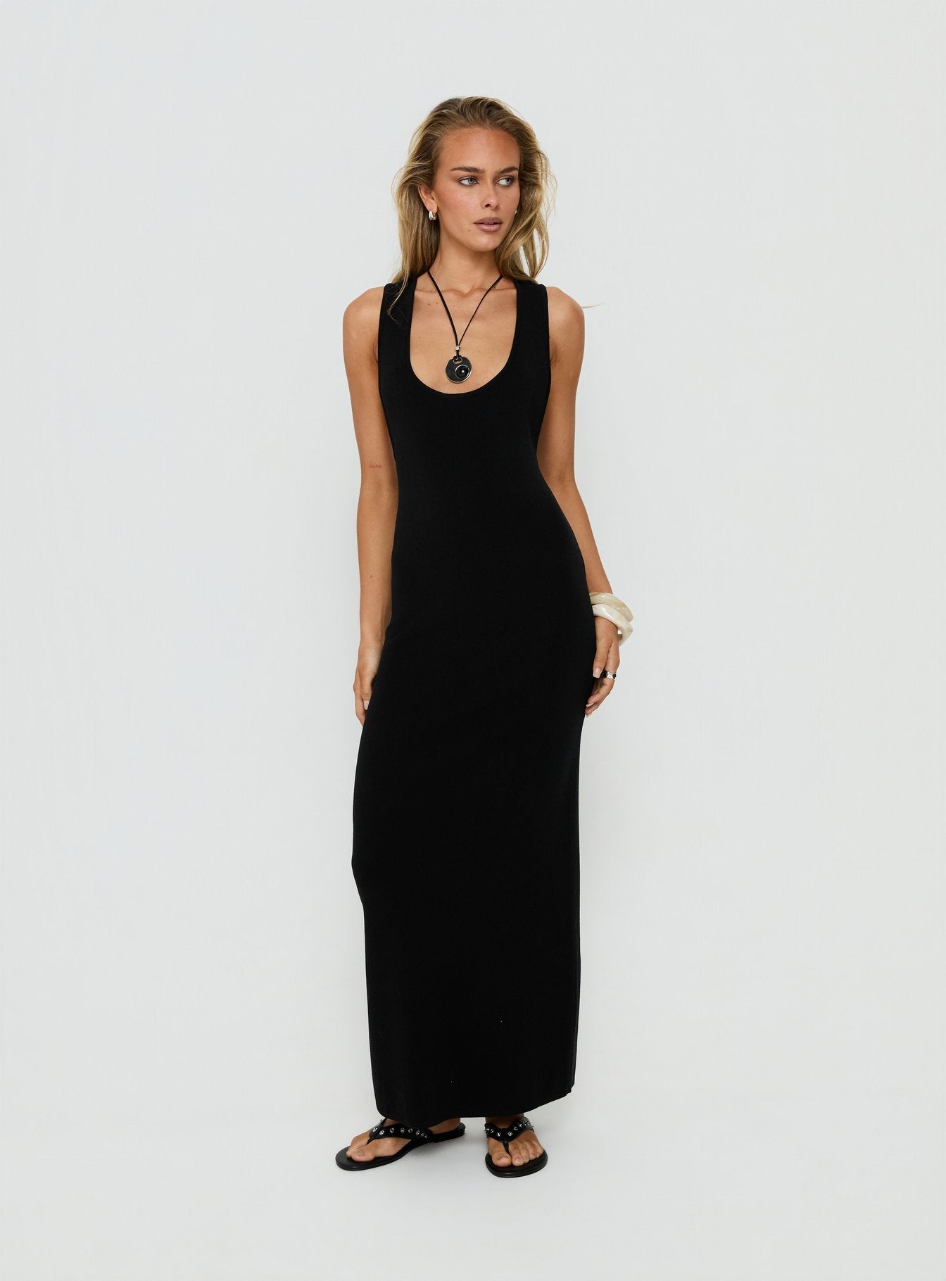 racerback maxi dress Rhen Racerback Maxi Dress Black