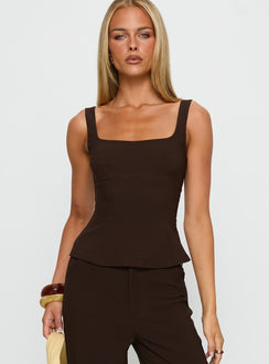 Kinsie Tailored Top Brown