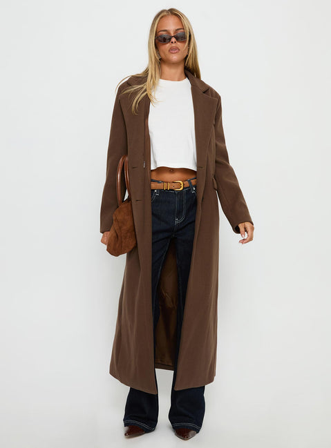 Lovergirl Longline Coat Brown