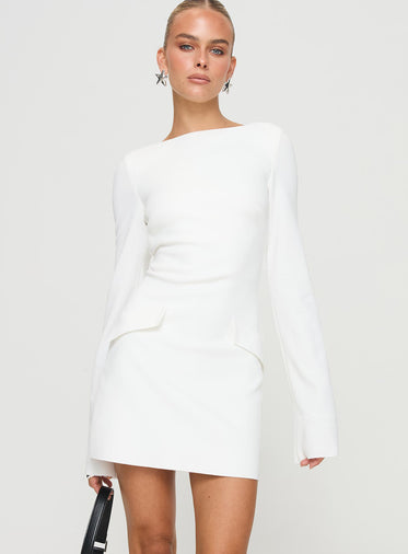 White Long Sleeve Mini Dresses | Princess Polly White Long Sleeve Mini Dresses | Princess Polly