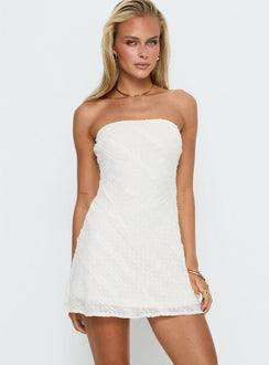 Mimosie Strapless Mini Dress | Cream | Womens