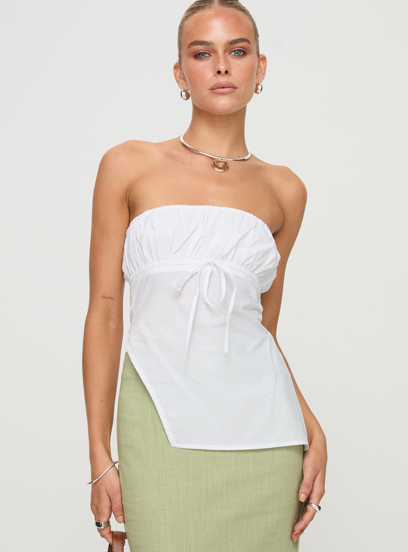 Kiji strapless top white