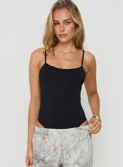 Daily Define Thin Strap Low Back Bodysuit Black