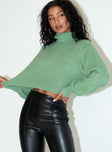 product Zahara Cropped Turtleneck Sweater Green Petite Princess Polly  Cropped 