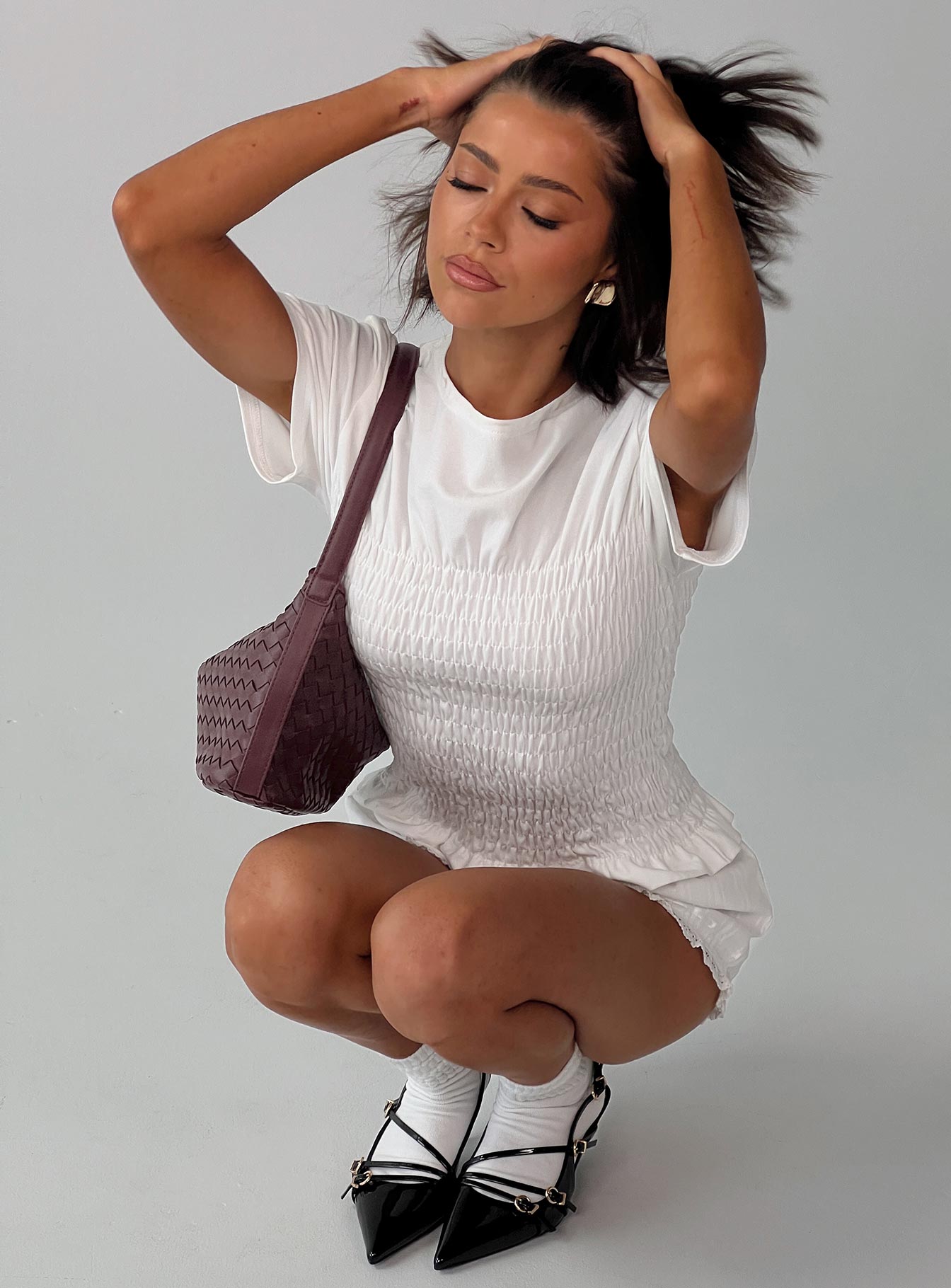 Maybe Tomorrow Ruched Top White