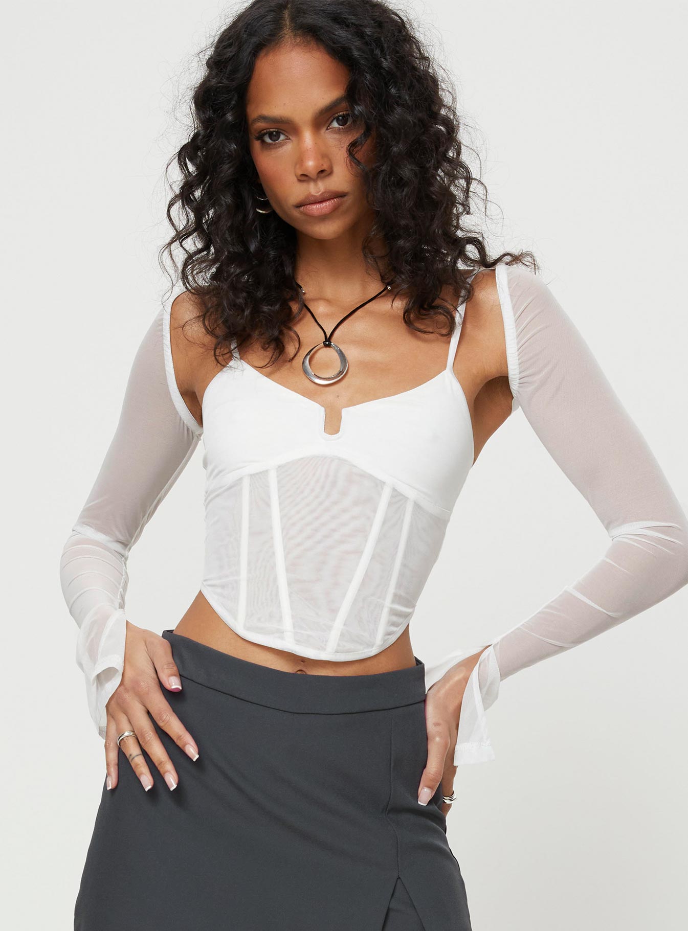 Archo mesh corset white