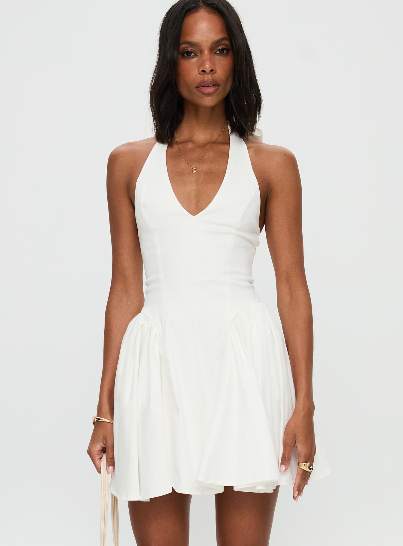 Karisse Halter Mini Dress | White | Womens | Princess Polly Karisse Halter Mini Dress | White | Womens | Princess Polly