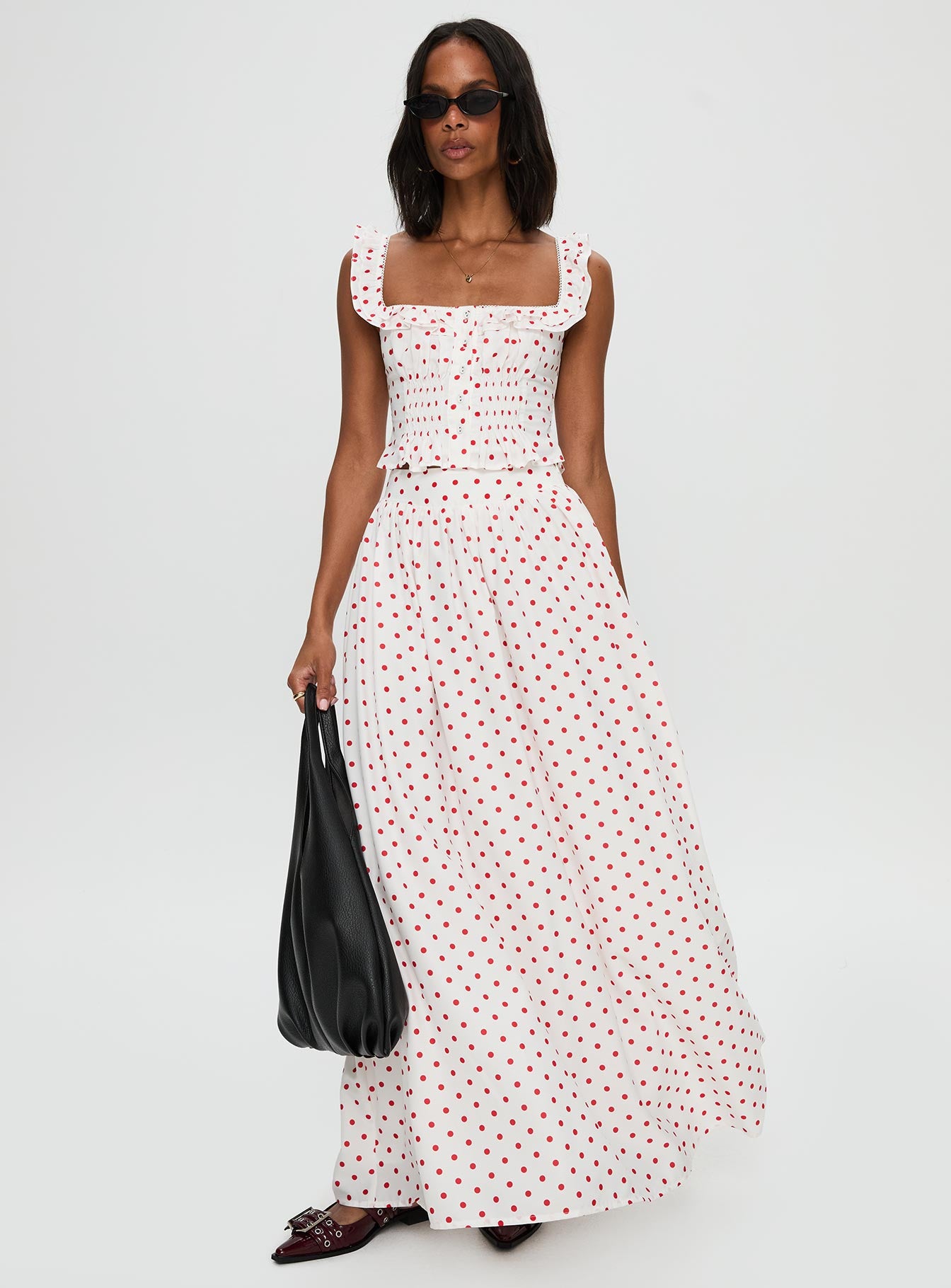 red and white maxi dress Petite Asymmetric Floral Maxi Dress