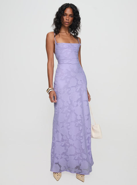 Celena Maxi Dress | Lilac Burnout | Womens | Princess Polly Celena Maxi Dress | Lilac Burnout | Womens | Princess Polly