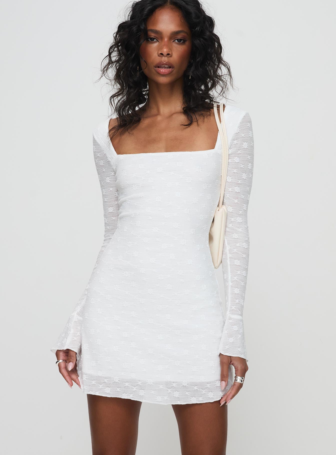 Long Sleeve Party Raglan Sleeves White Fit And Flare Dress Knee Length Lanchester Long Sleeve Mini Long Sleeve Party Raglan Sleeves White Fit And Flare Dress Knee Length Lanchester Long Sleeve Mini