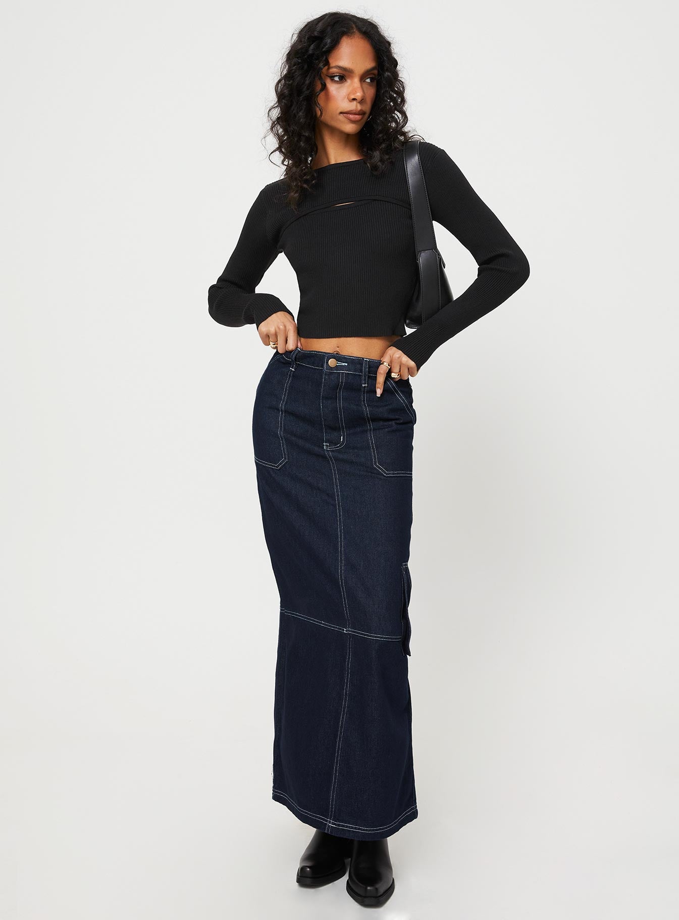 Vine maxi skirt blue