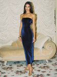 Samper Strapless Maxi Dress Navy Lower Impact