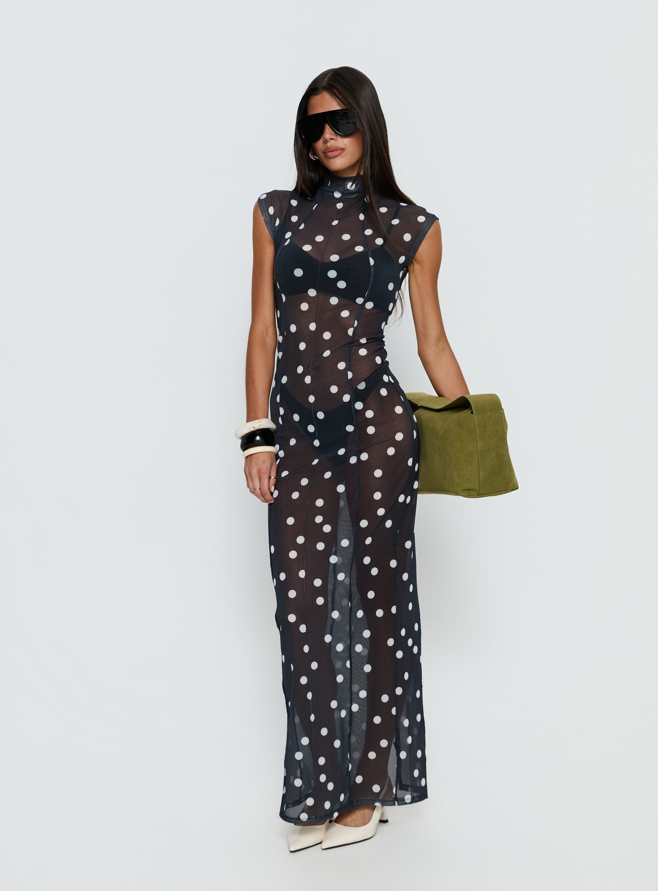 Redefined Maxi Dress Noir Polka | Princess Polly