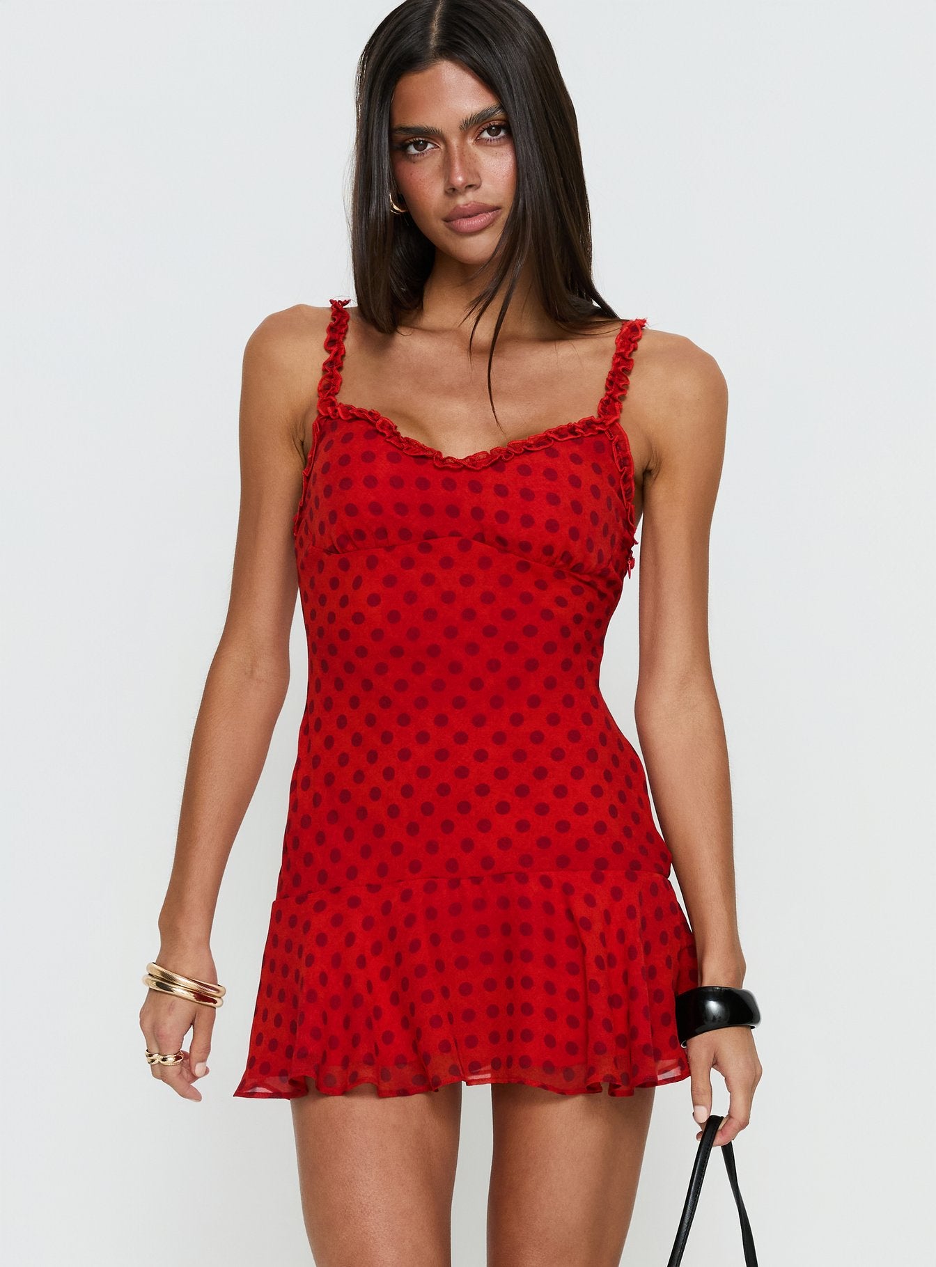Kahla Frill Romper Red Polka Dot