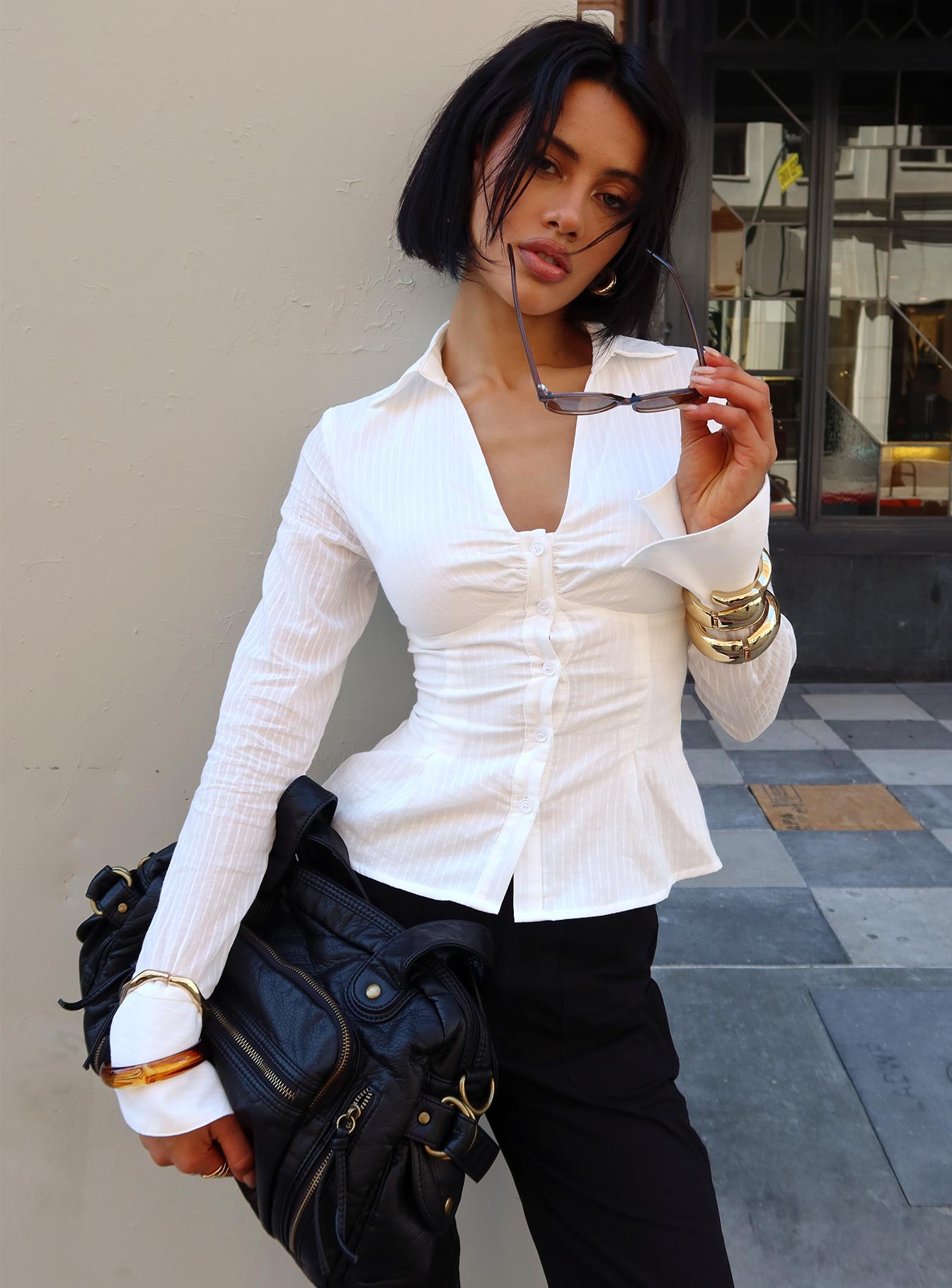 Princess Polly Elowenn Long Sleeve Top White
