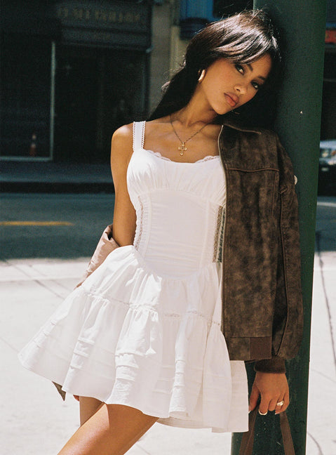 Cuppa Mini Dress White Cuppa Mini Dress White