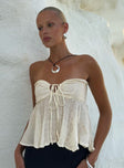 product Princess Polly Sleeveless Asymmetric Neckline  Long Summer Nights Top Ivory Low Impact