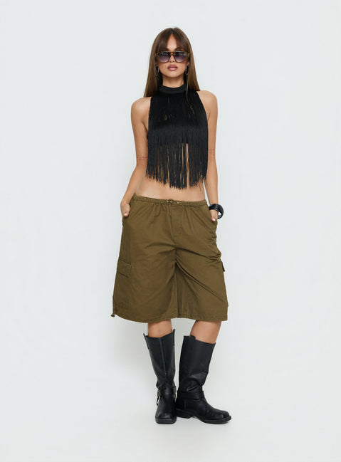 Allyza Baggy Cargo Shorts Olive Tall