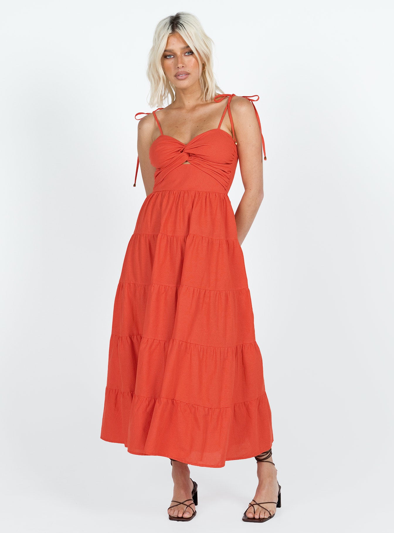 Chavez midi dress red