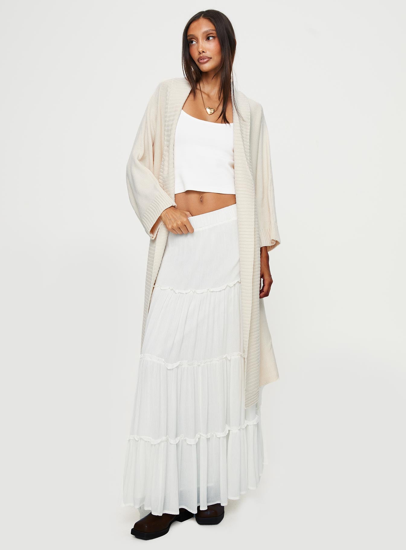 Joyous longline cardigan cream