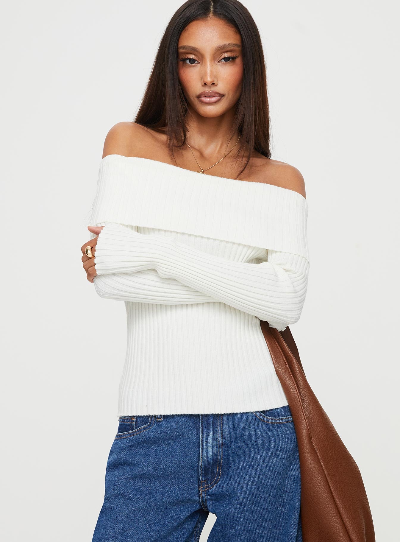 Coolidge off the shoulder top white