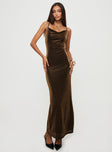 product Princess Polly Asymmetric Neckline  Cleever Maxi Dress Brown