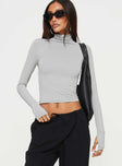 product Princess Polly  Elysium Long Sleeve Turtleneck Top Light Grey