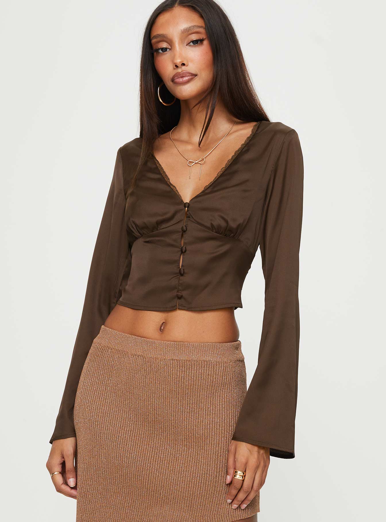 Brunner long sleeve top brown