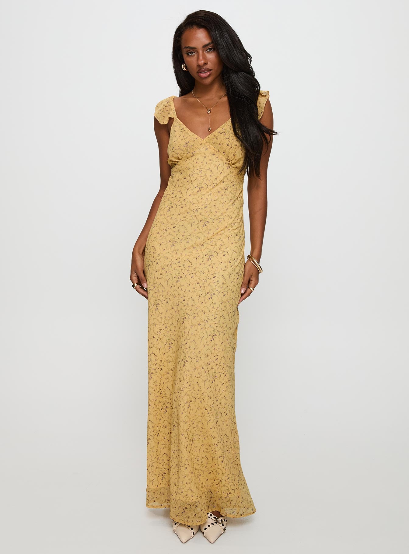 Dearlie Frill Maxi Dress Multi | Princess Polly