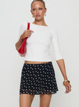 Dapple Bias Mini Skirt Black Polka Dot