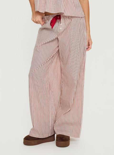 Chill Club Sleep Relaxed Pants Red / White Stripe