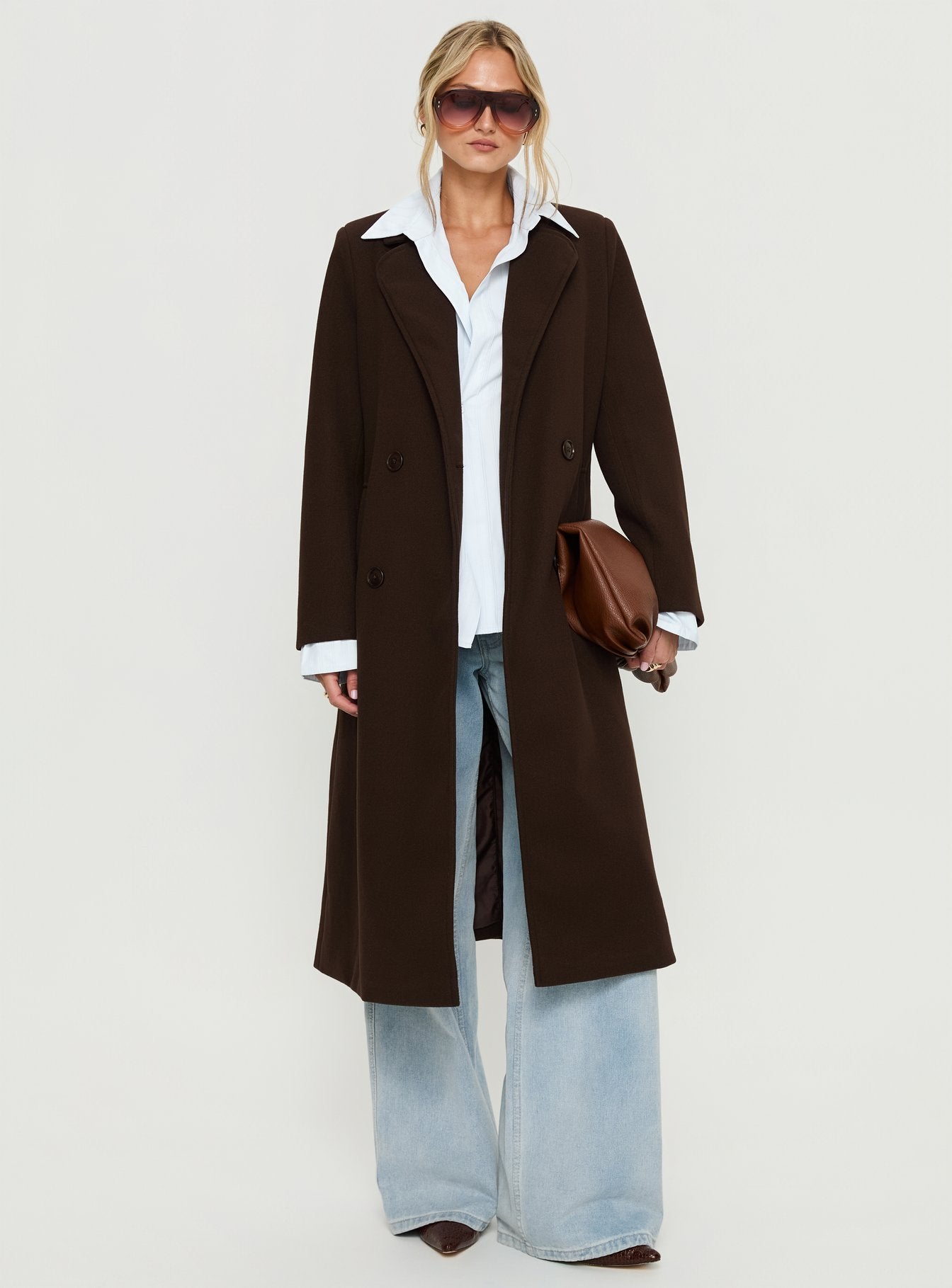 Prolific Longline Coat Brown | Princess Polly Prolific Longline Coat Brown | Princess Polly