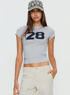 Sutin Tee Grey Marle Polka Dot