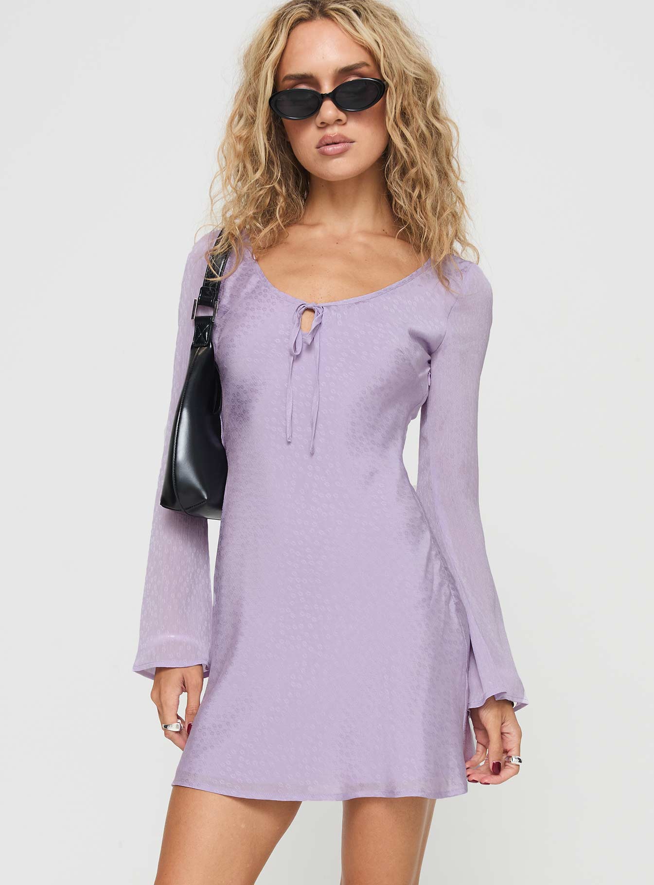 Sorrento long sleeve mini dress purple