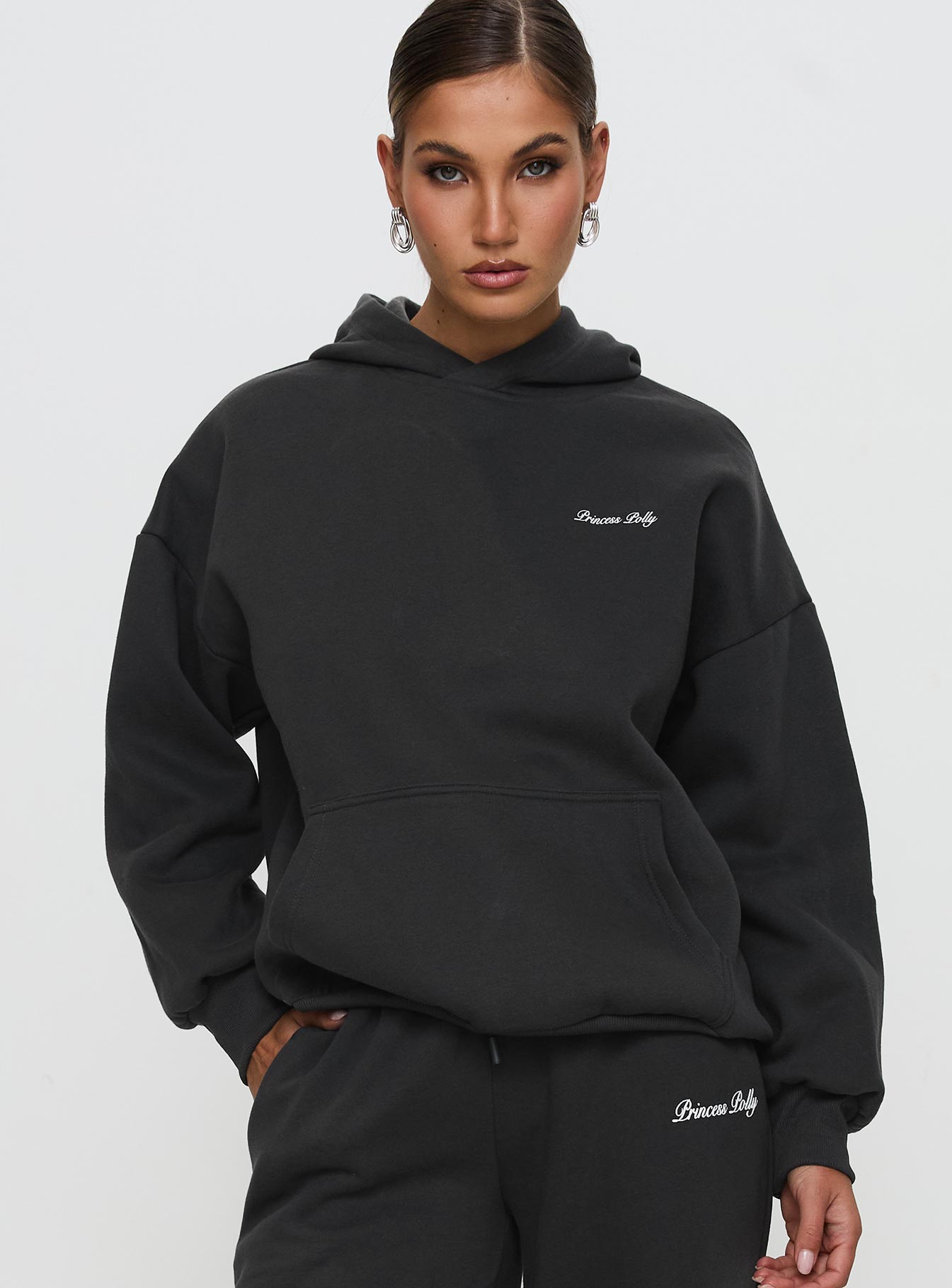 plllllleeeasse hooded sweatshirt (NAVY) Princess Polly Hooded 