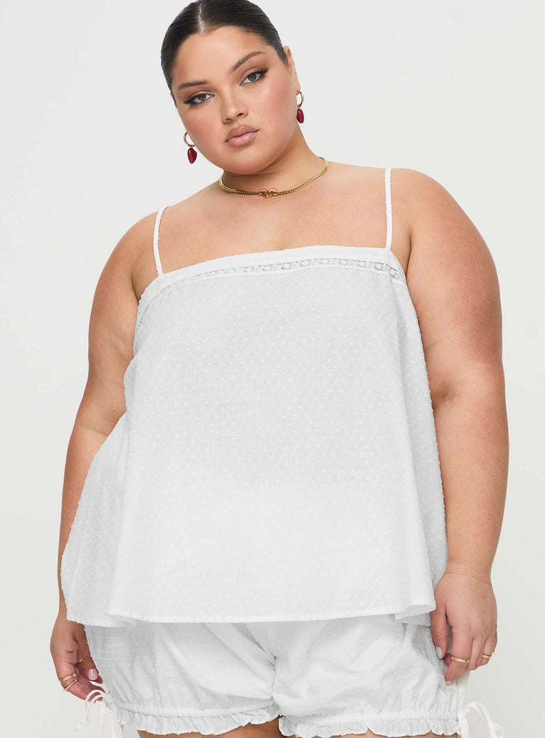 Invisible String Sleep Top White Curve | Princess Polly USA