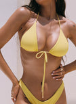 Sea Shore Triangle Bikini Top Yellow