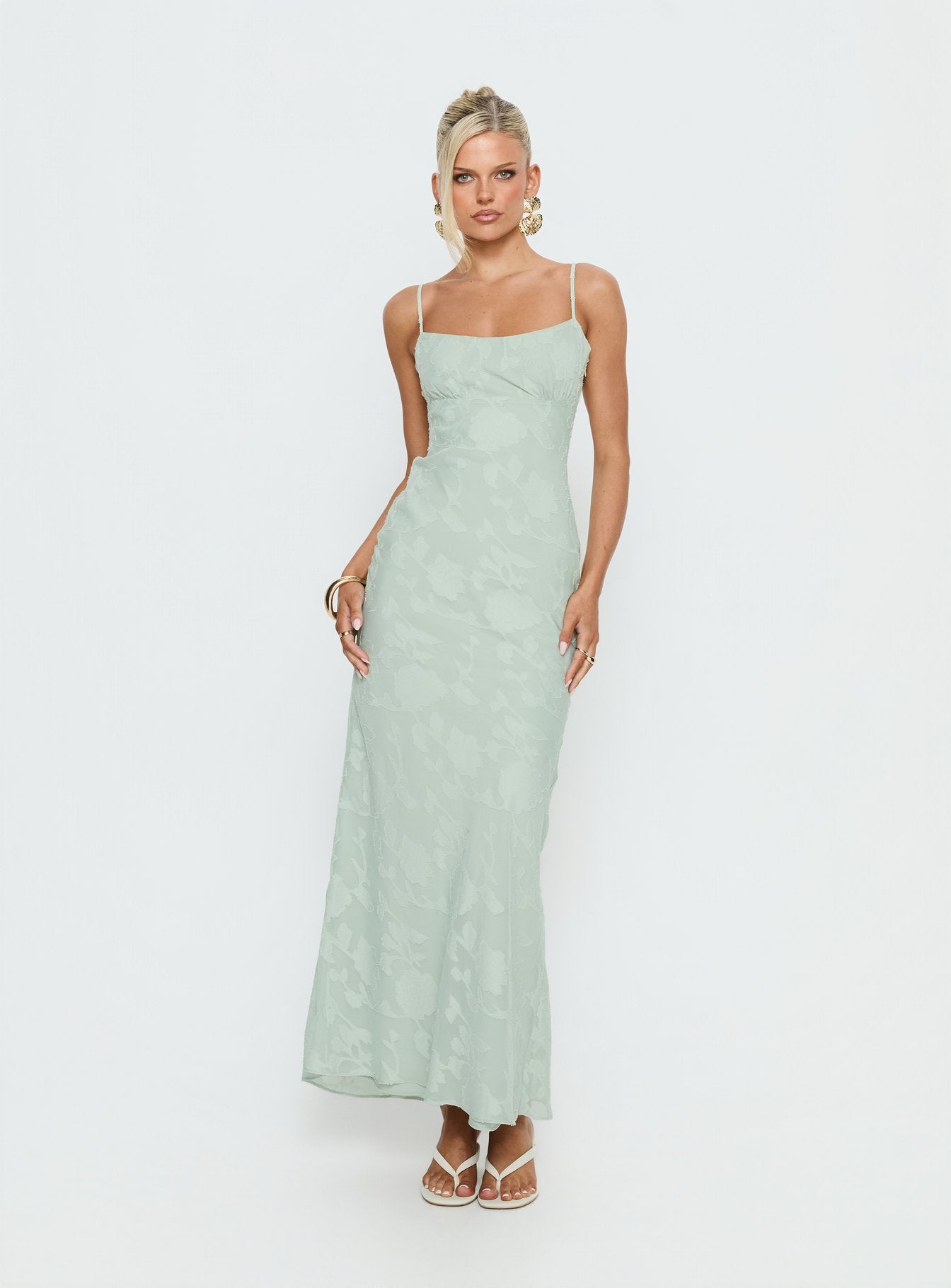knee length dresses for ladies Avienna Maxi Dress Sage Burnout