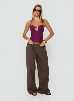 Karessa Beaded Top Plum