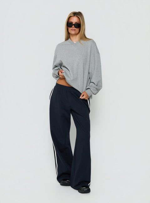 Opollo V Neck Jumper Grey Marle